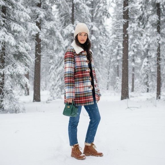 THE GREAT. Jackets & Blazers - The GREAT Size 3 Large The Cabinmate Plaid Toggle Wool Blend Hooded Jacket NWOT